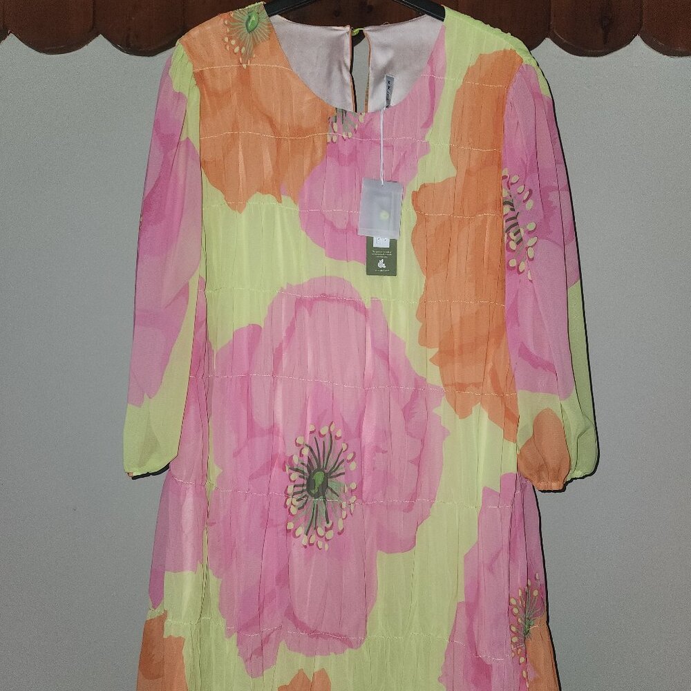 Trina Turk Pink and Orange Floral Mini Dress